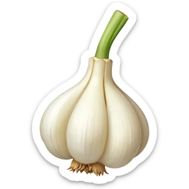 single garlic clove with cubed garlic sticker