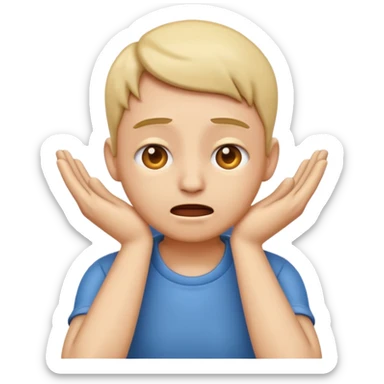 An emoji with hands on their neck and squeezing they looked stressed sticker