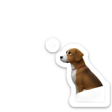 dog watching apple tv+ on a big tv screen need to see the screen sticker