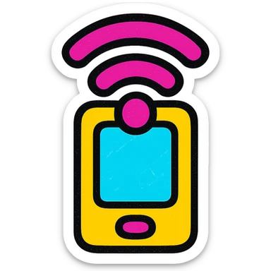 A modern, minimalistic icon of a technology symbol in flat design style, using bright and harmonious colors, suitable for mobile and web applications. sticker