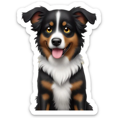 Small black australian shepherd dog Halloween costume  sticker