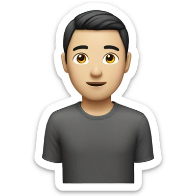 Very skinny, fair-skinned Asian guy.   sticker