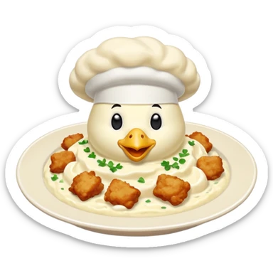 chicken chunks with alfredo sauce and mashed potatoes sticker