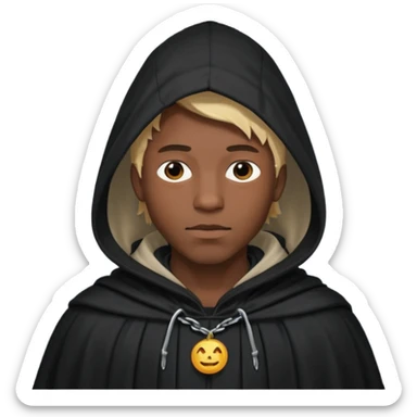 Hooded blonde black man sticker