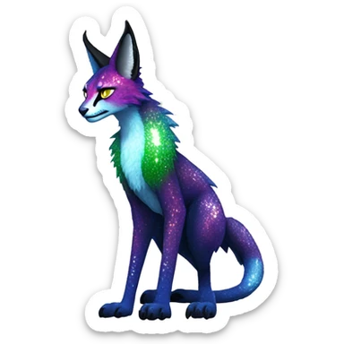 Epic Edgy Colorful Sparkly Sergal-Serval-Vernid full body sticker