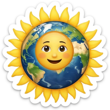 the sun moving  around the earth  sticker