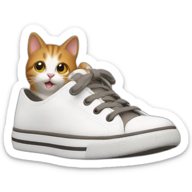 Cat pooping on shoes sticker