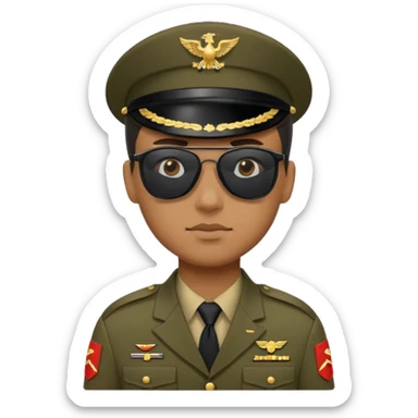 soldier with  black dark sunglasses sticker
