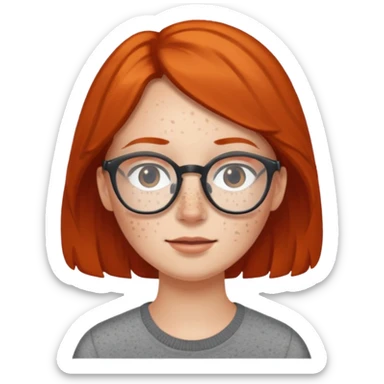 freckled with glasses sticker