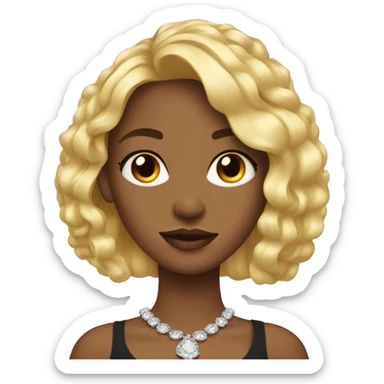 blonde girl portrait with jewelry sticker