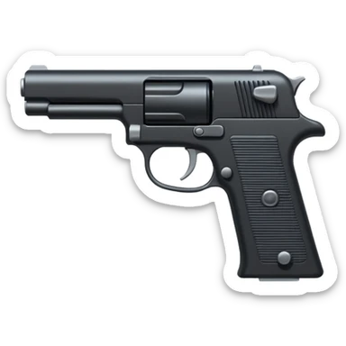 black metal pistol sticker