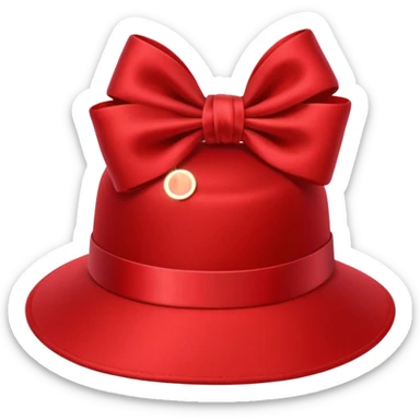 bow on a hat sticker
