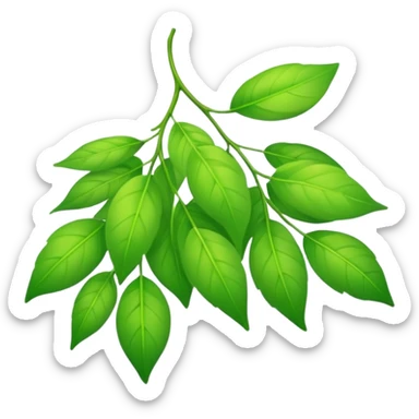 bright green summer leaves gently falling in a warm breeze sticker