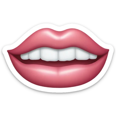 blushing emoji lip bite sticker