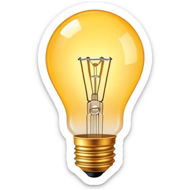 incandescent light bulb with glowing filament sticker