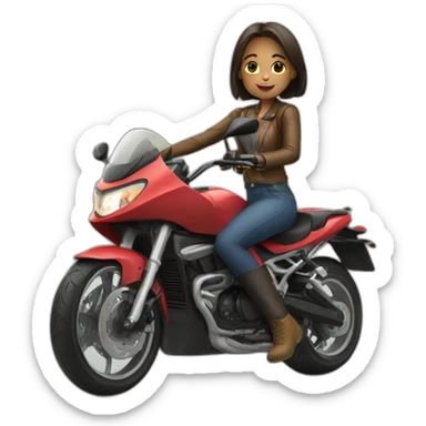 girl on motorbike sticker