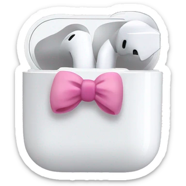 airpods with a cute pink bow on it sticker