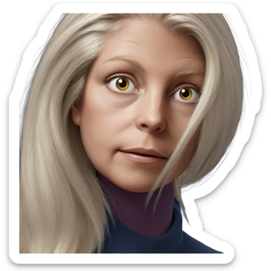 blonde girl portrait looking at you sticker