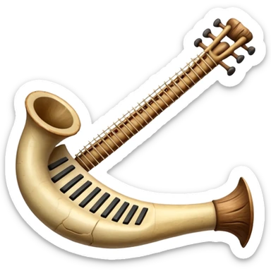 prehistoric musical instrument sticker
