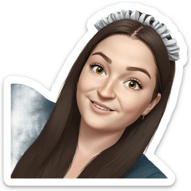 smiling girl with freckles sticker