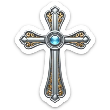 metal elegant cross sticker