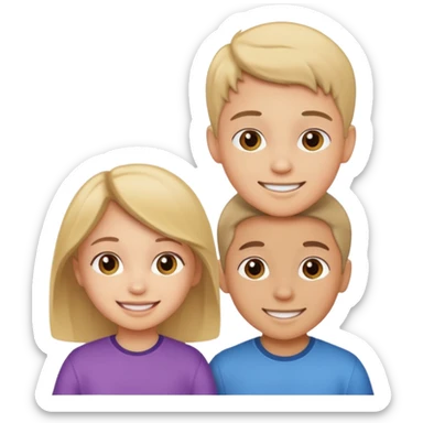 two kids light skin girl and a boy sticker