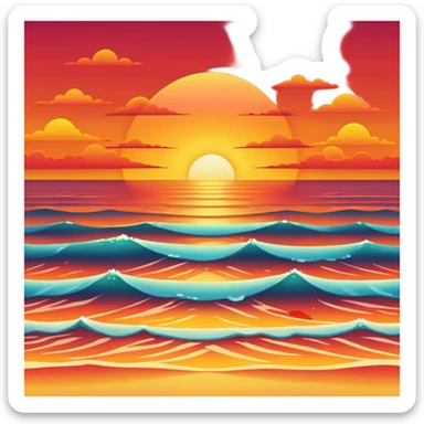 ocean sunset horizon sticker