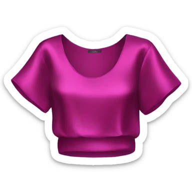 Realistic magenta silk crop top blouse. sticker
