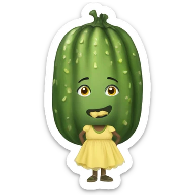 Pickle in a dress sticker