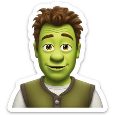 Shrek as rick astley sticker