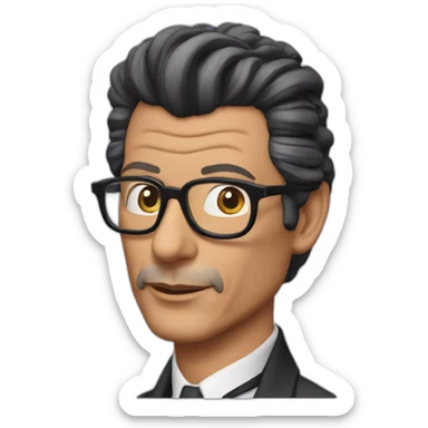 jeff goldblum black hair sticker