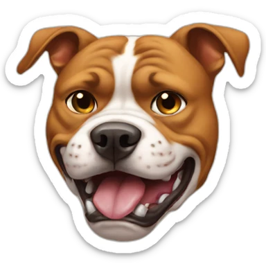 angry pitbull barking at a cat sticker