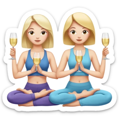 two girl yoga and prosecco  sticker