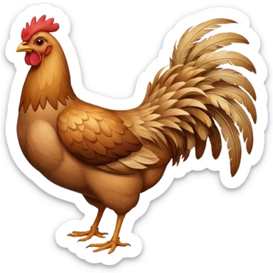 skinny light brown chicken full body no comb sticker