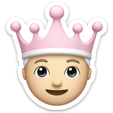 White and pastel pink crown sticker