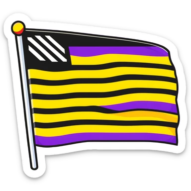 flag with three horizontal stripes - red, yellow, and purple sticker