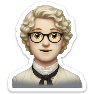 victorian young man with glasses white skin sticker