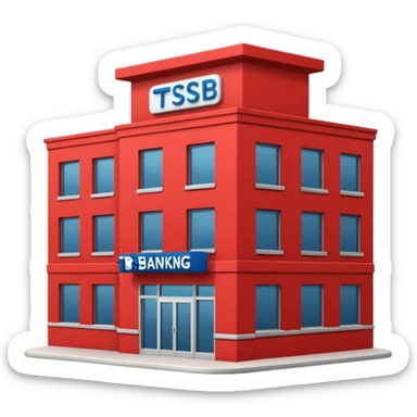 A red building with "TSB" on the top running the banking business sticker