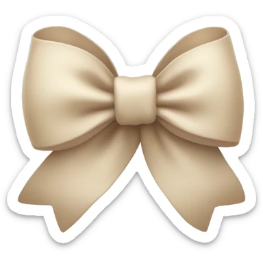 Cute x mas beige and white bow sticker