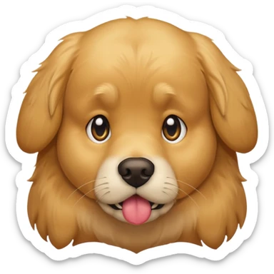 golden retriever with a very sad expression sticker