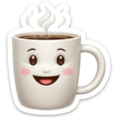 Cute Happy coffee cup sticker