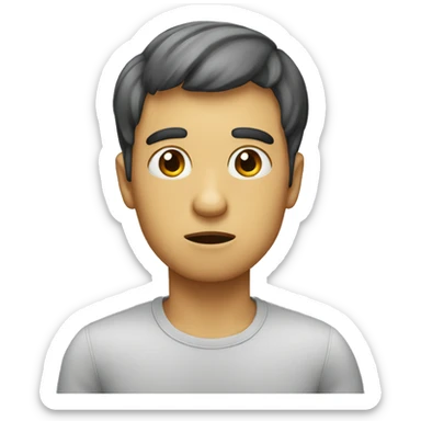 Person with big eyes and nervous look sticker