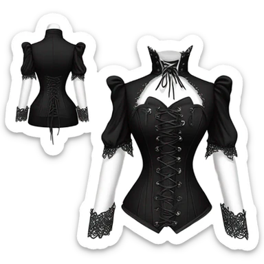 black gothic corset jacket sticker
