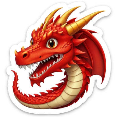Red dragon smile sticker