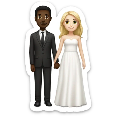 Interracial marriage white woman black man happy sticker