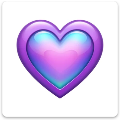 purple heart with a holographic effect sticker