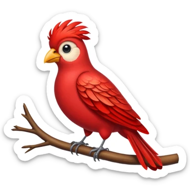 red feathered bird sticker