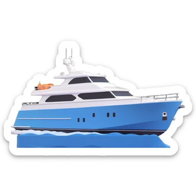 make a 70ft motor yacht facing to the right  sticker