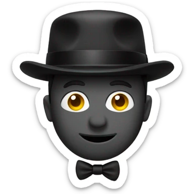 Plain Black bowler hat sticker