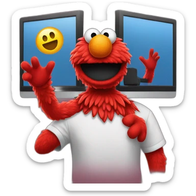 elmo com protetor auricular sticker